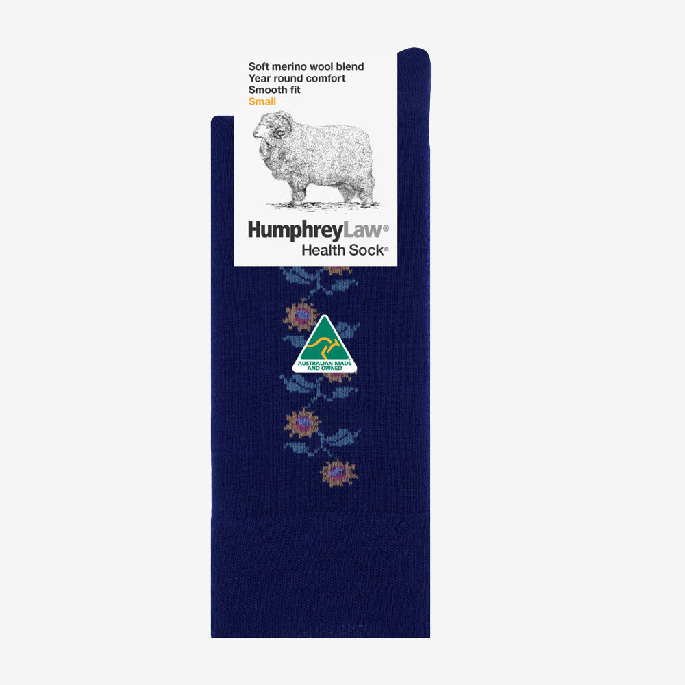 Humphrey Law Health Sock - Sunflower - navy