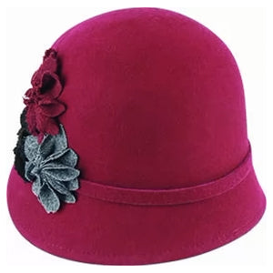 Avenel Kathy Wool Felt Cloche merlot