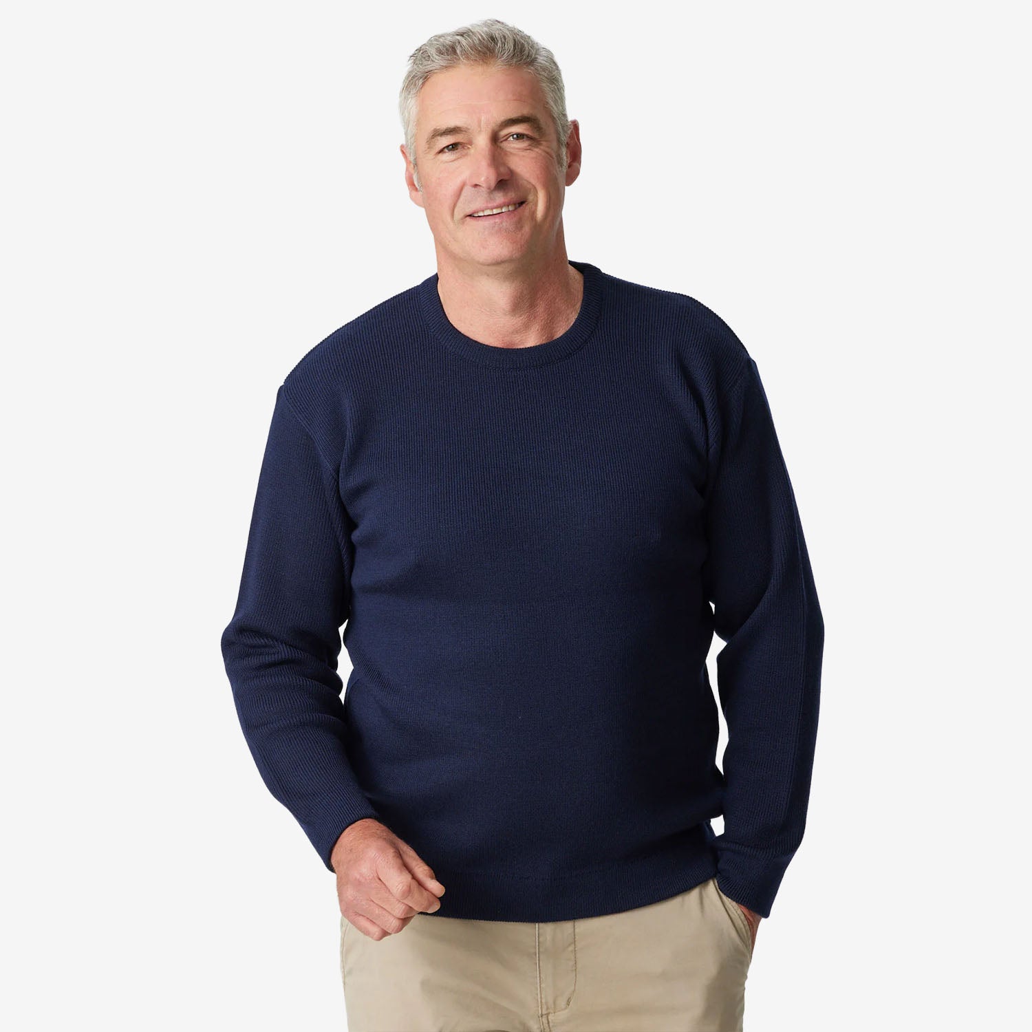 Aklanda Merino Rib Crew Neck navy