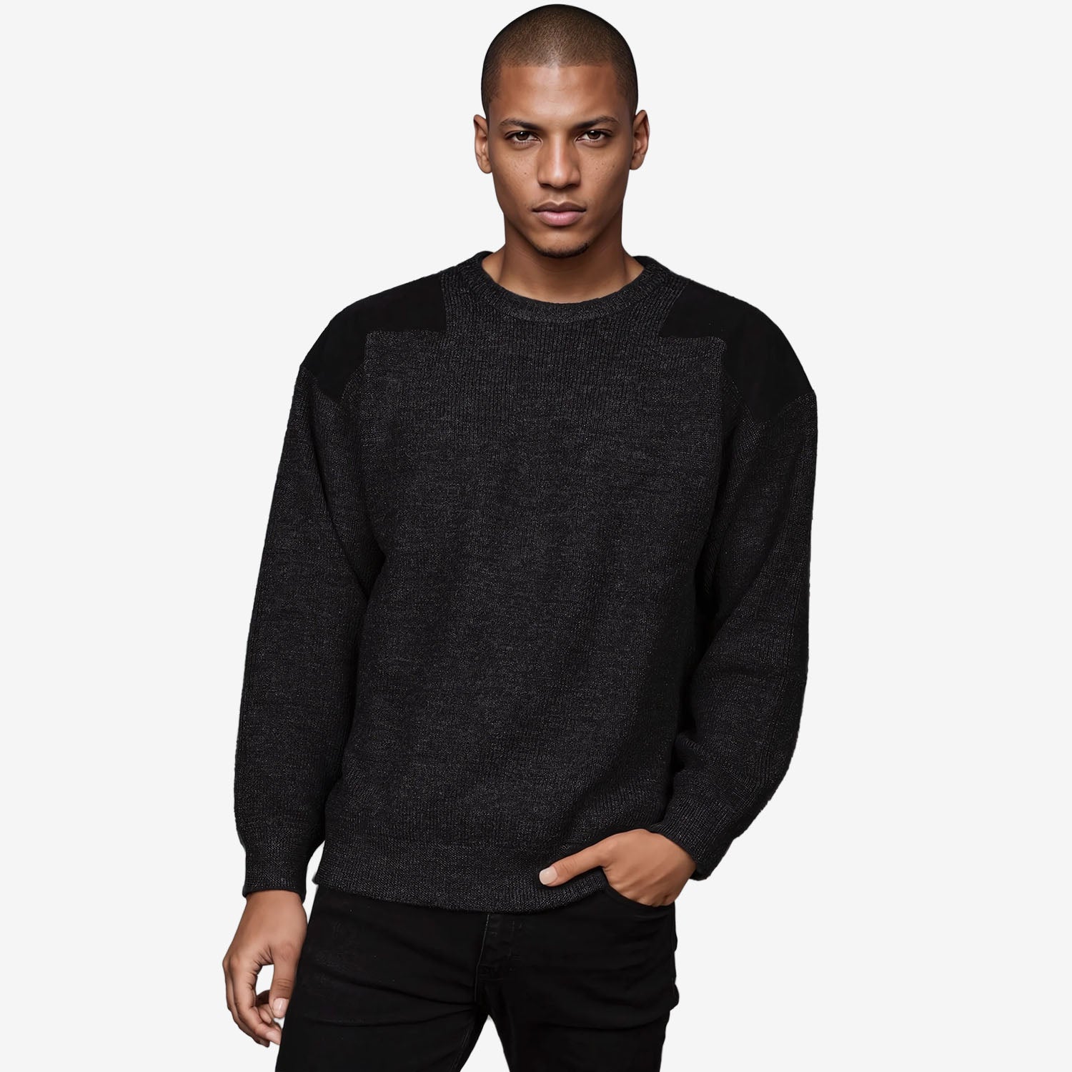 Ansett Patch Crew Neck Rib Jumper