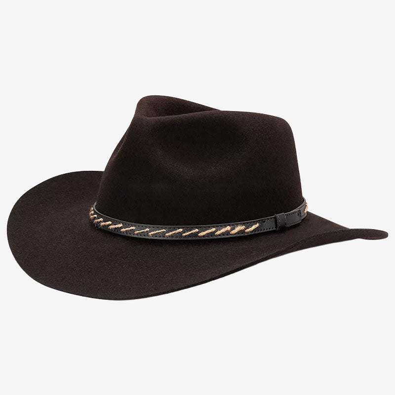 Avenel Boone Australian Wool Felt Outback Hat brown