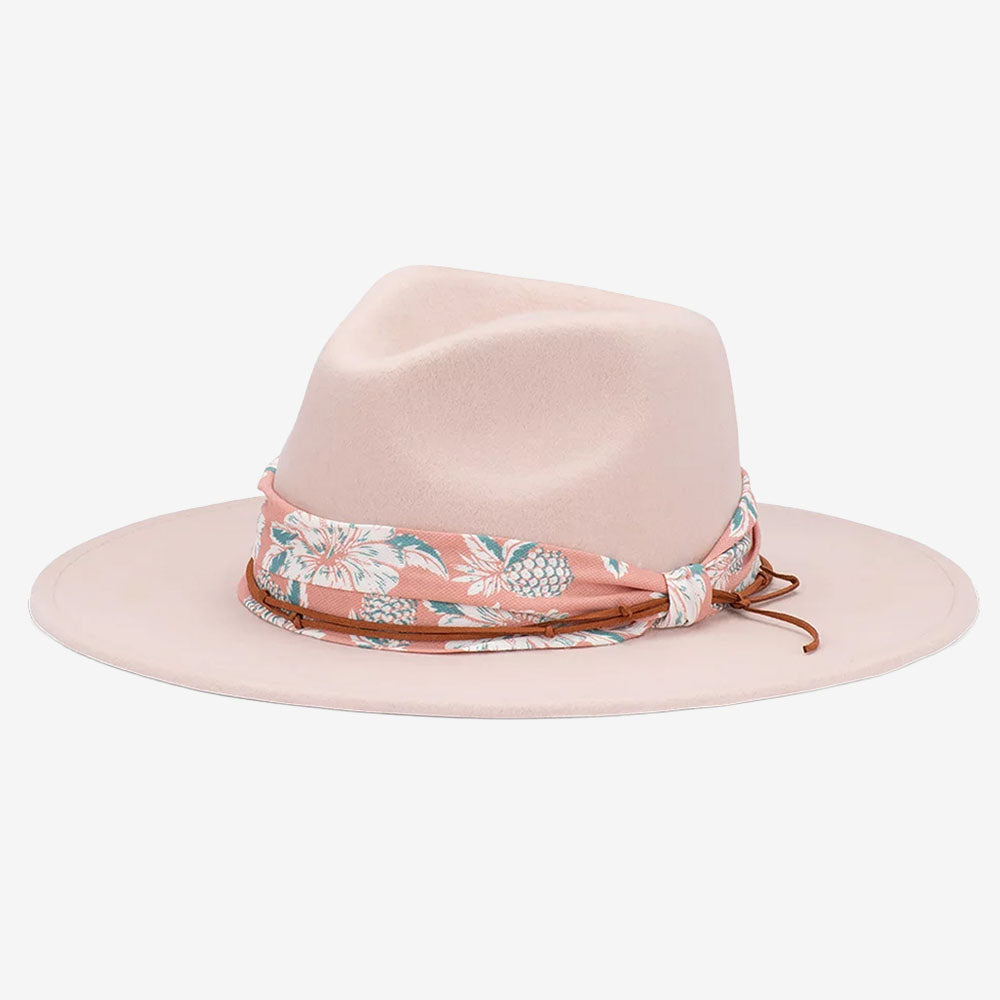 Avenel Briar Wool Felt Wide Brim Fedora Hat blush