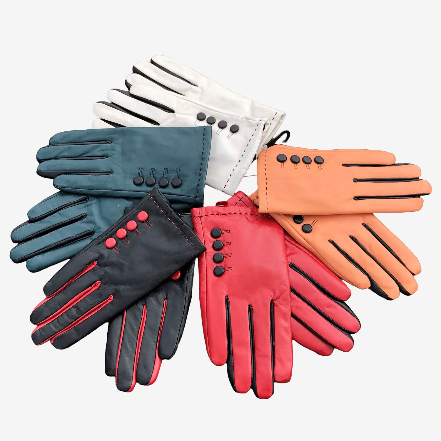 Avenel Button Sheepskin Leather Gloves