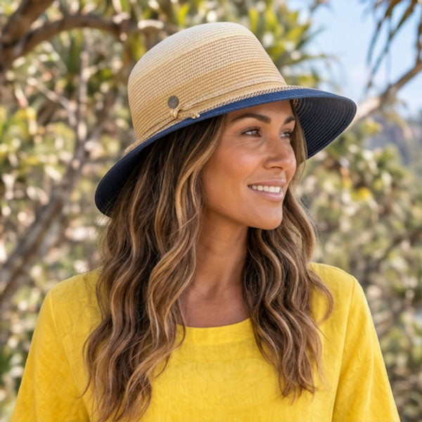 Avenel Layla Multi Tone Braided Dianne Hat navy