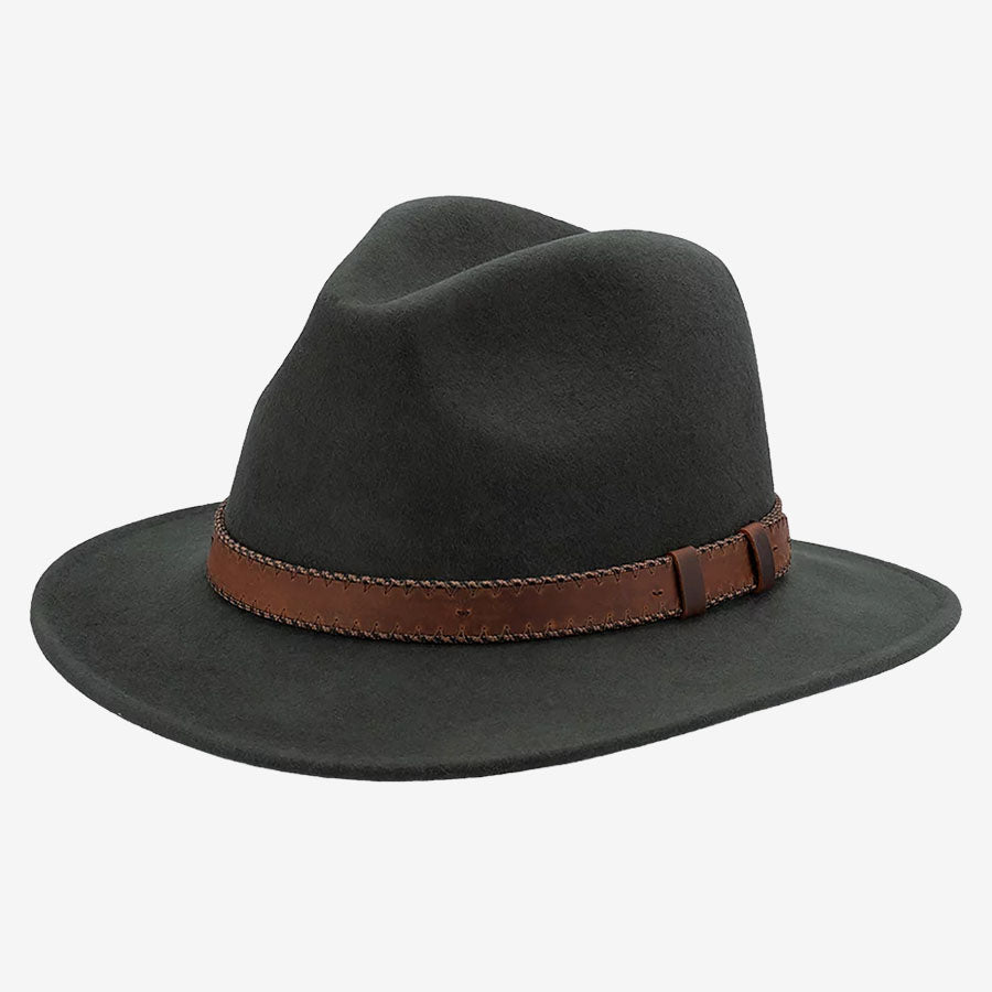 Avenel Norman Crushable Wool Felt Safari Hat #21601 charcoal