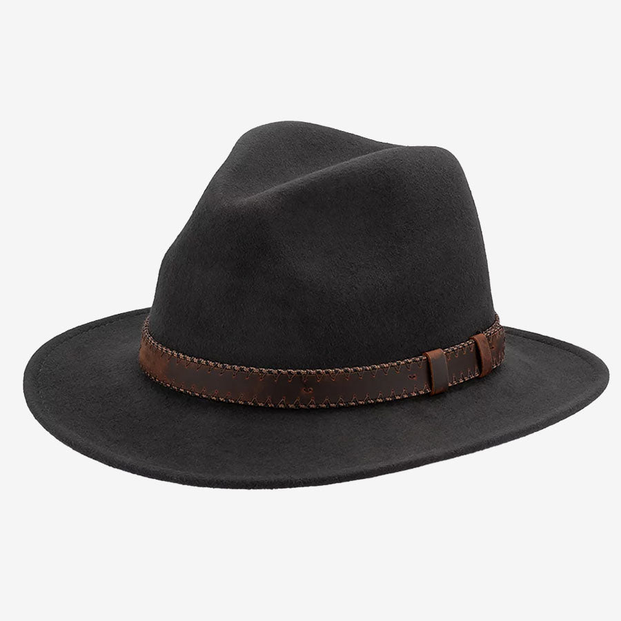 Avenel Norman Crushable Wool Felt Safari Hat #21601 olive