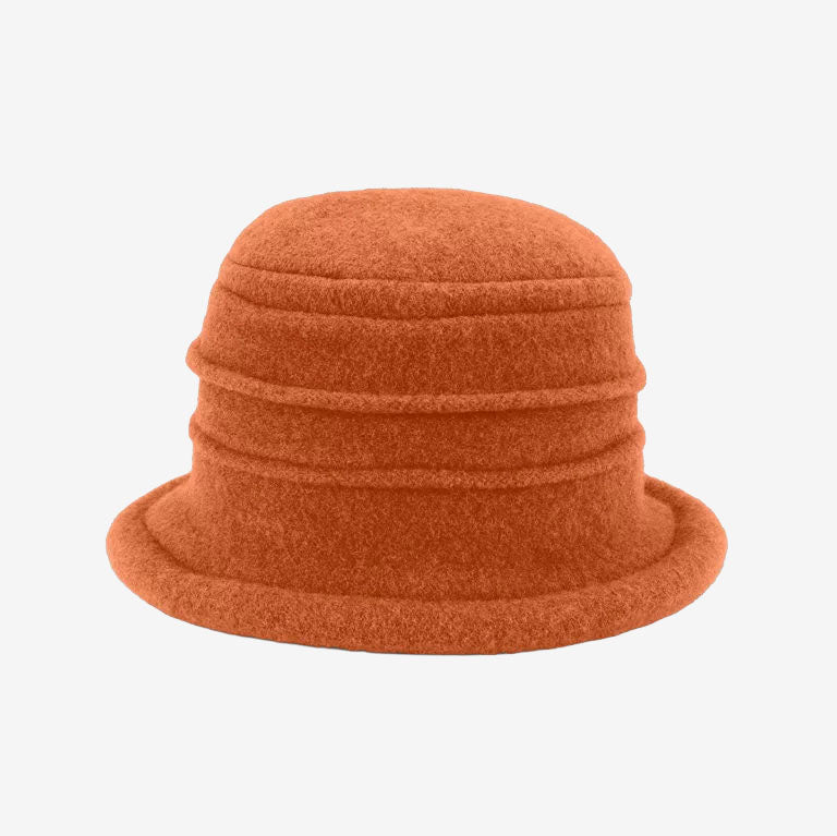 Avenel Olivia Boiled Wool Cloche Hat rust