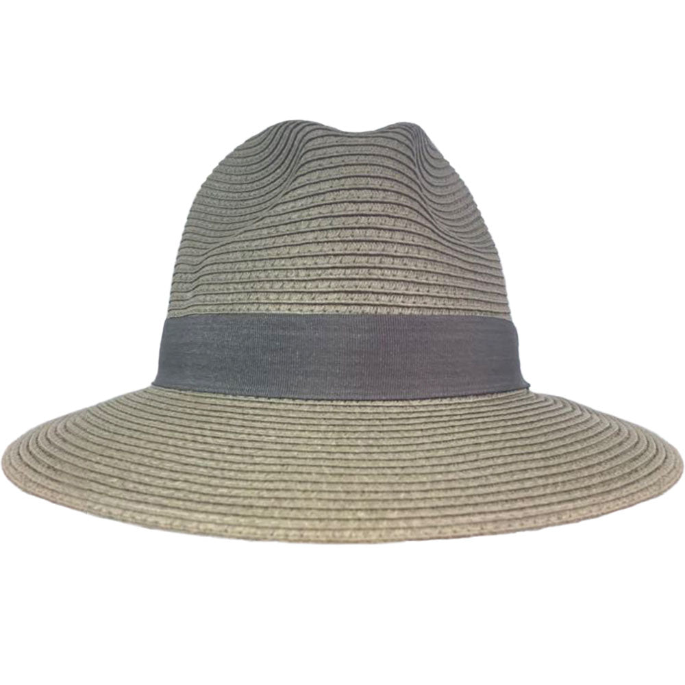 Avenel Paper Braid Safari Hat with Arrow Trim Band grey