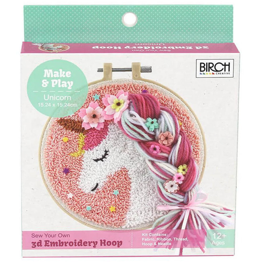 Birch Make & Play 3D Punch Needle Embroidery Kit unicorn
