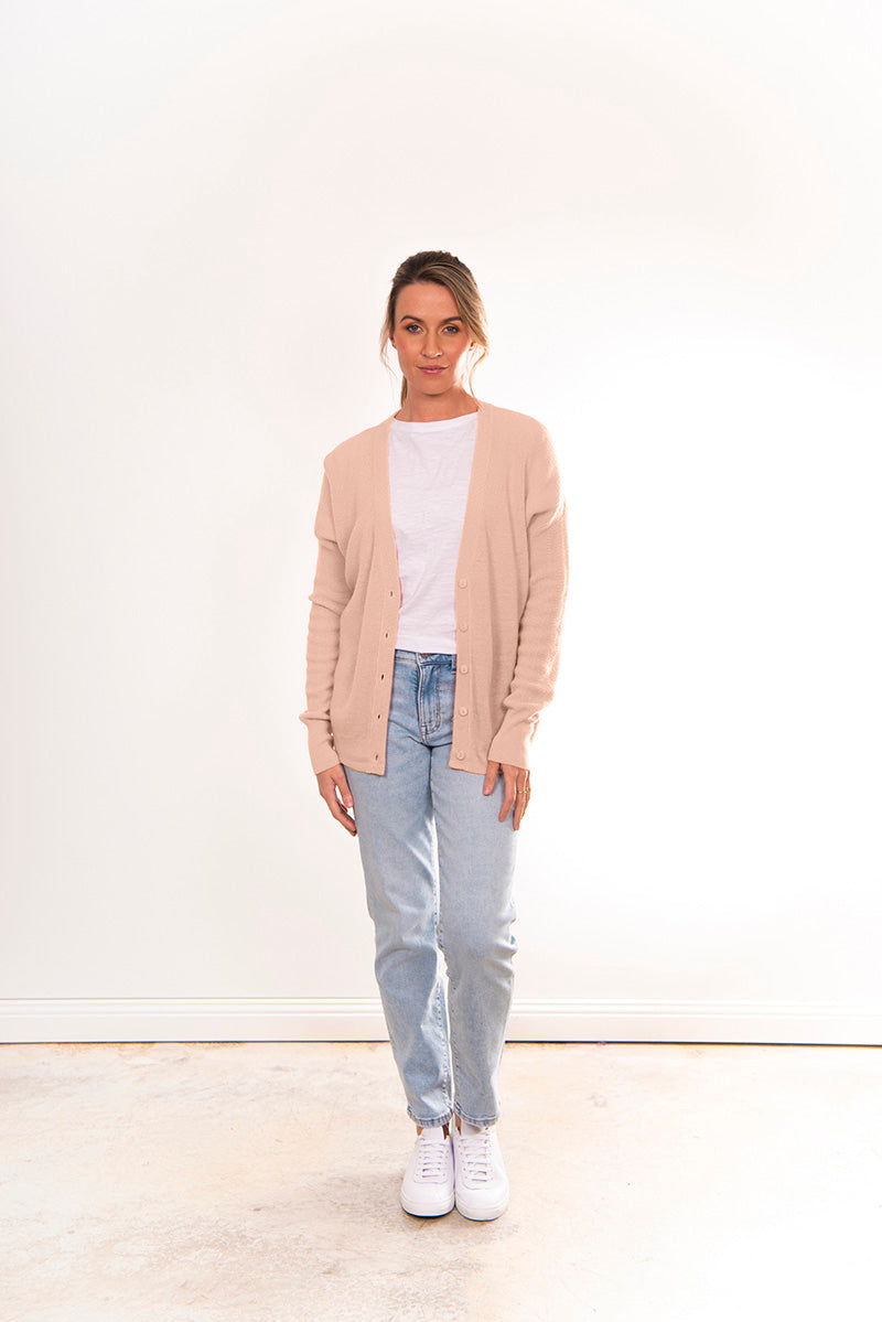 Bridge & Lord V.Neck Cardi with Detailed Back