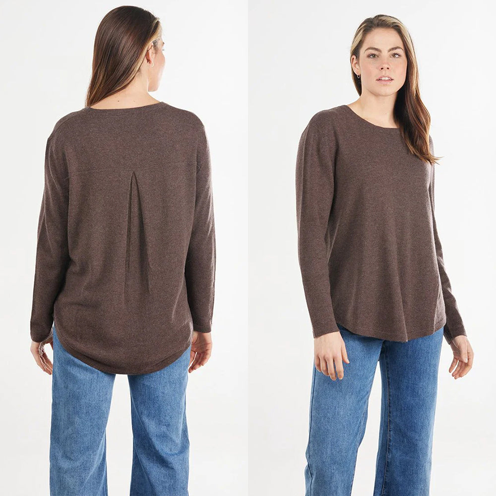 Bridge & Lord Pleated Back Crew coffee