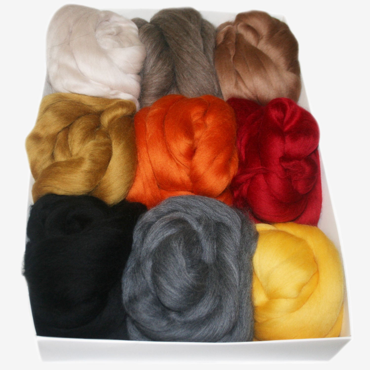 Coloured Wool Top Box of 9 - Aust Outback
