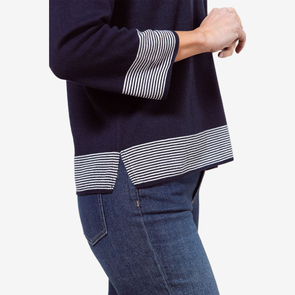 See Saw Contrast Trim V.Neck Sweater