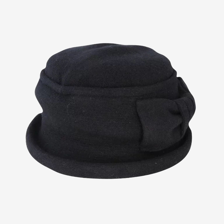 Dot & Co Wool Bow Hoop Brim Hat black