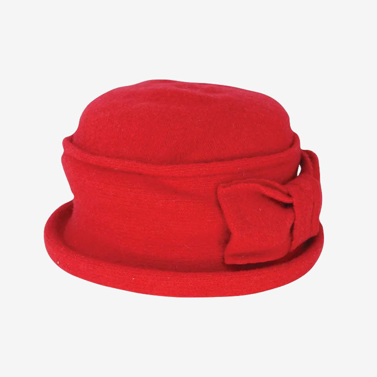 Dot & Co Wool Bow Hoop Brim Hat red
