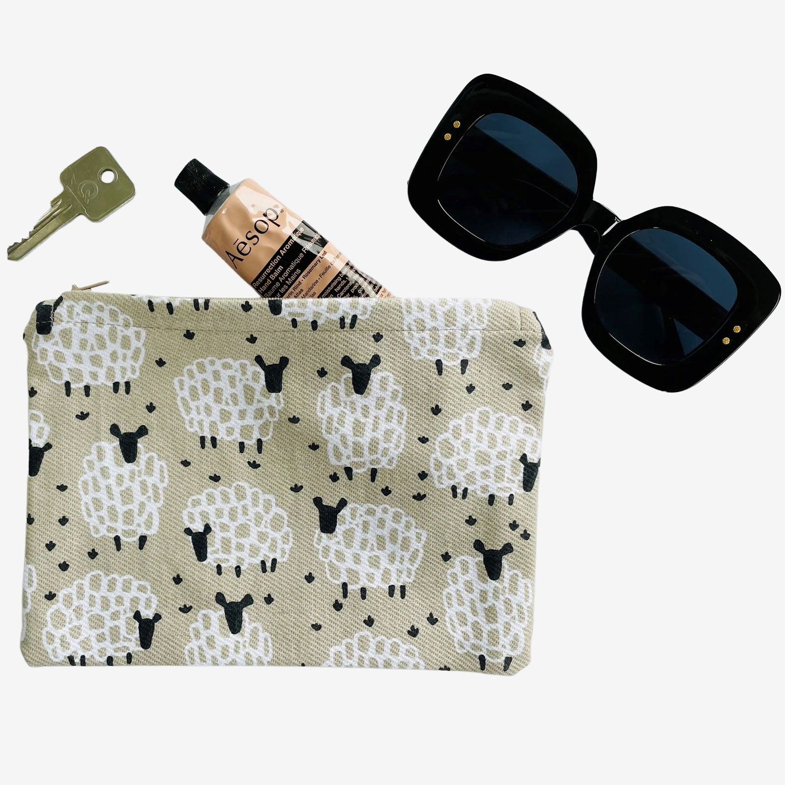 Zip Pouch - Grey Sheep