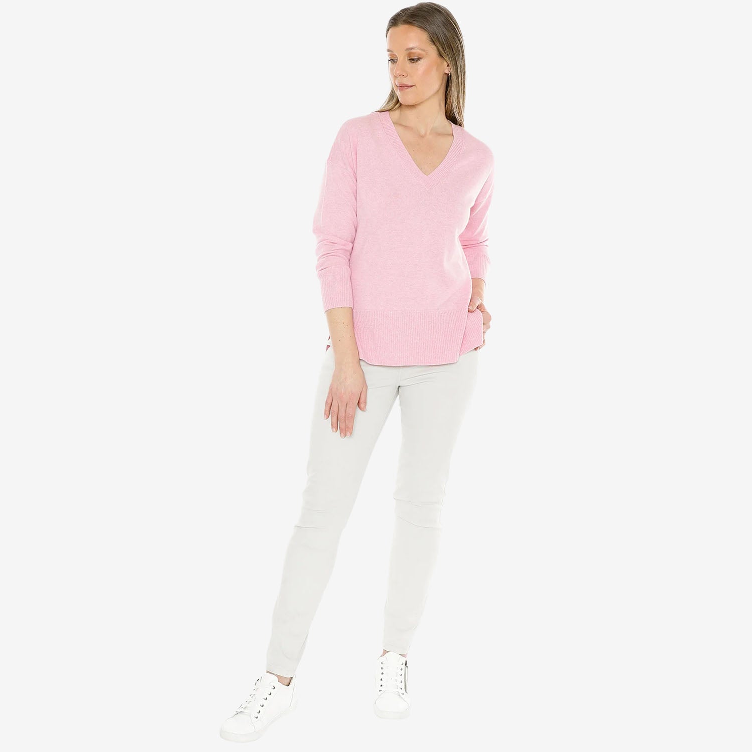 Jump V-Neck Pullover sherbet