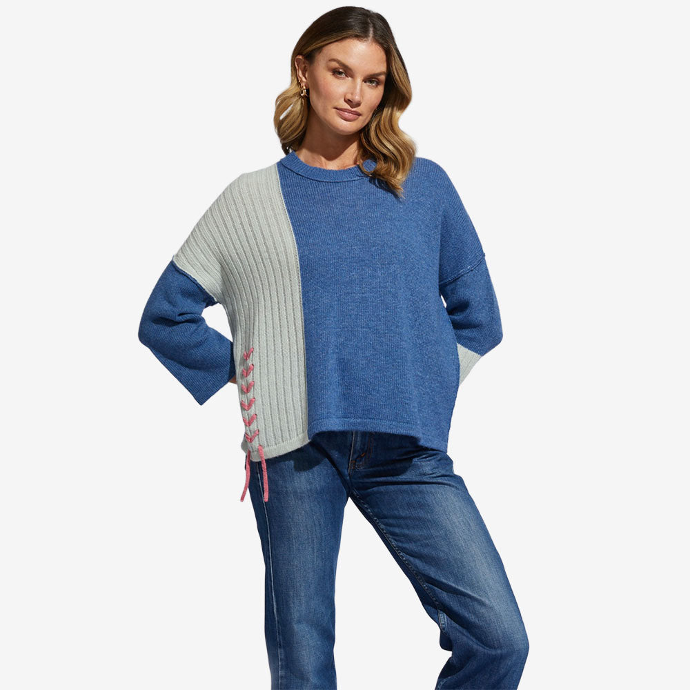LD & Co Lace up Jumper chambray