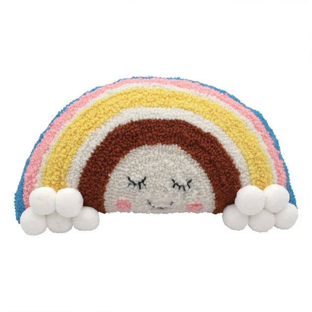 Make it Punch Needle Pillow Rainbow smile