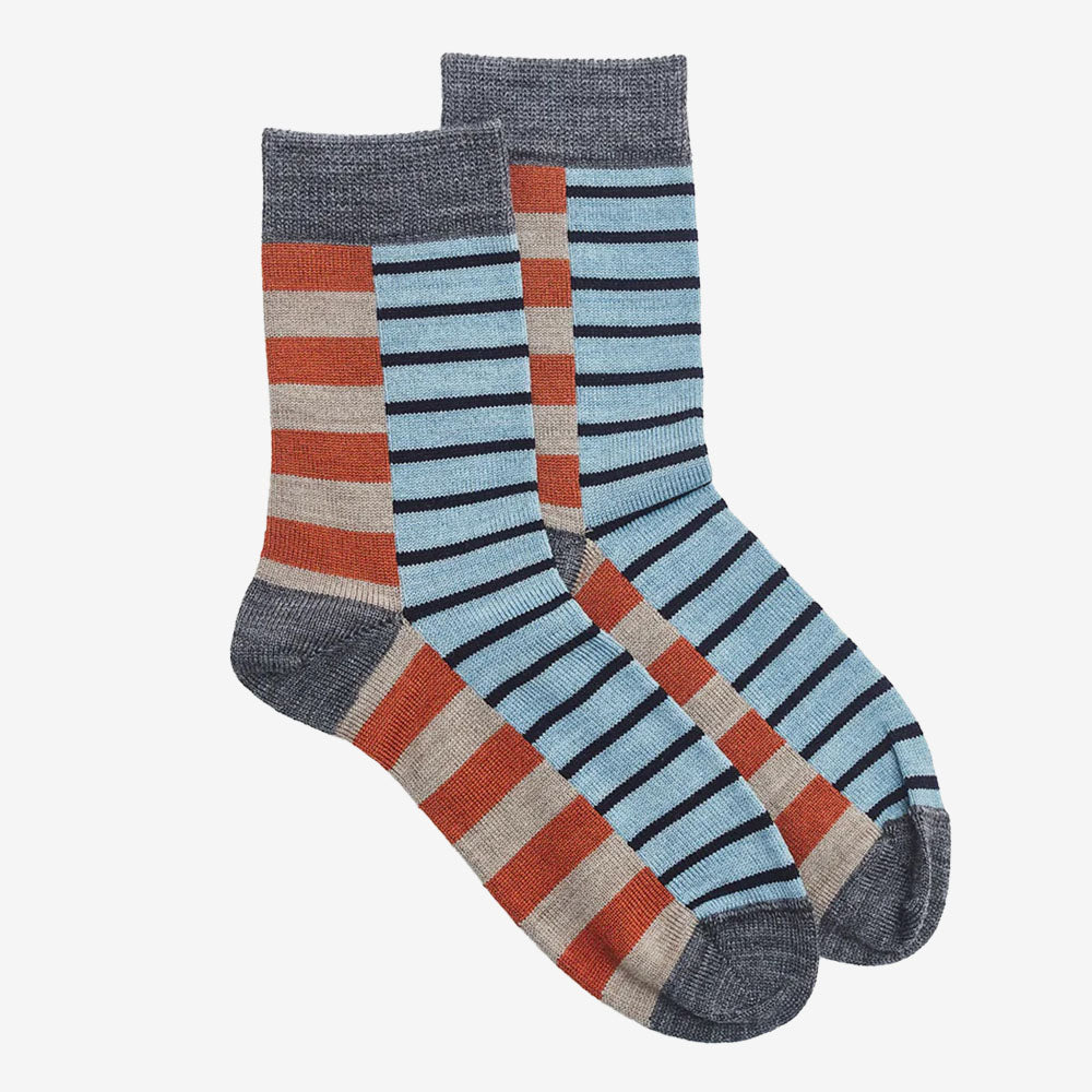 Norsewear Kids Block Stripe Socks grey