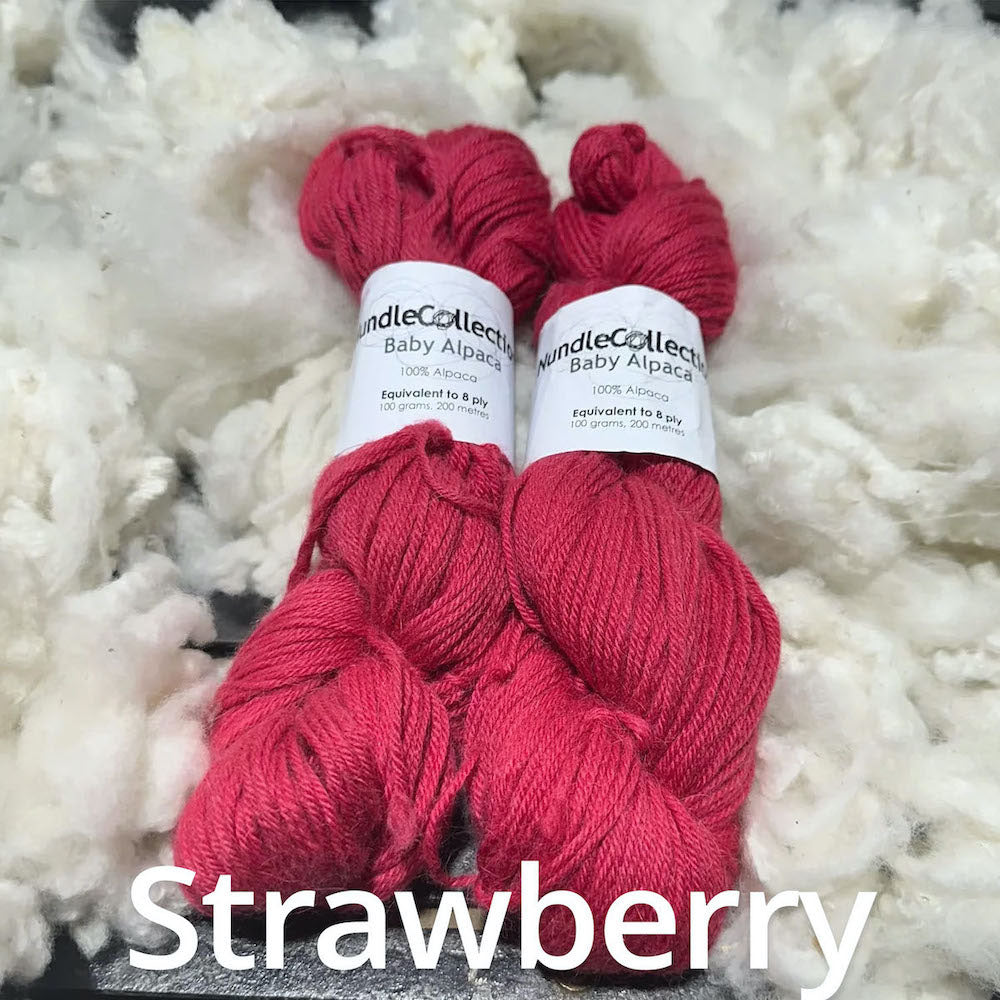 Strawberry - Nundle 8 Ply Baby Alpaca Yarn - 100% Pure Alpaca 100g