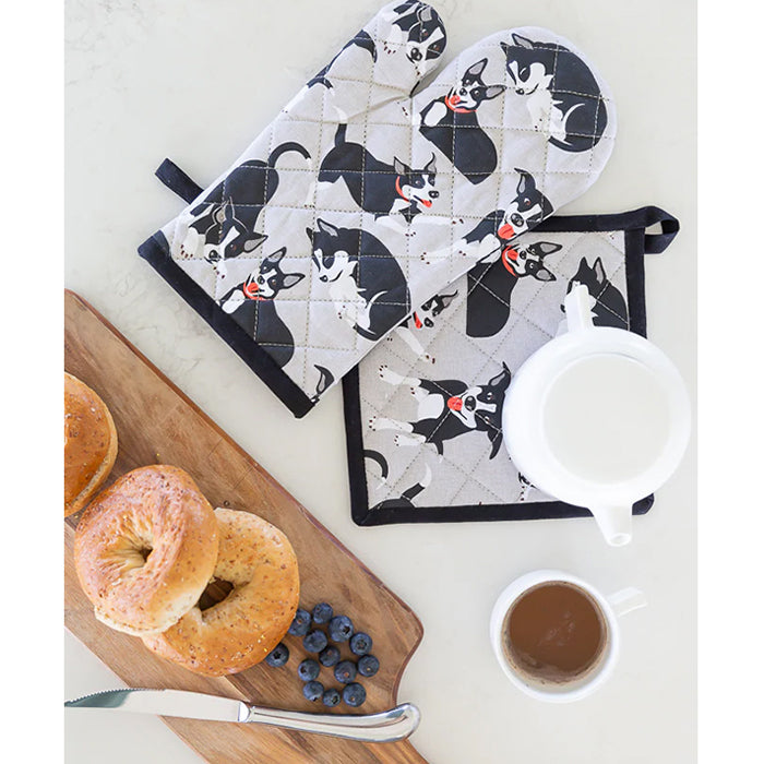 Oven Glove & Pot Holder Set - Farm Dogs