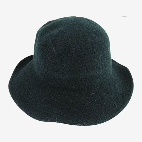 Poppi Boiled Wool Small Brim Hat black