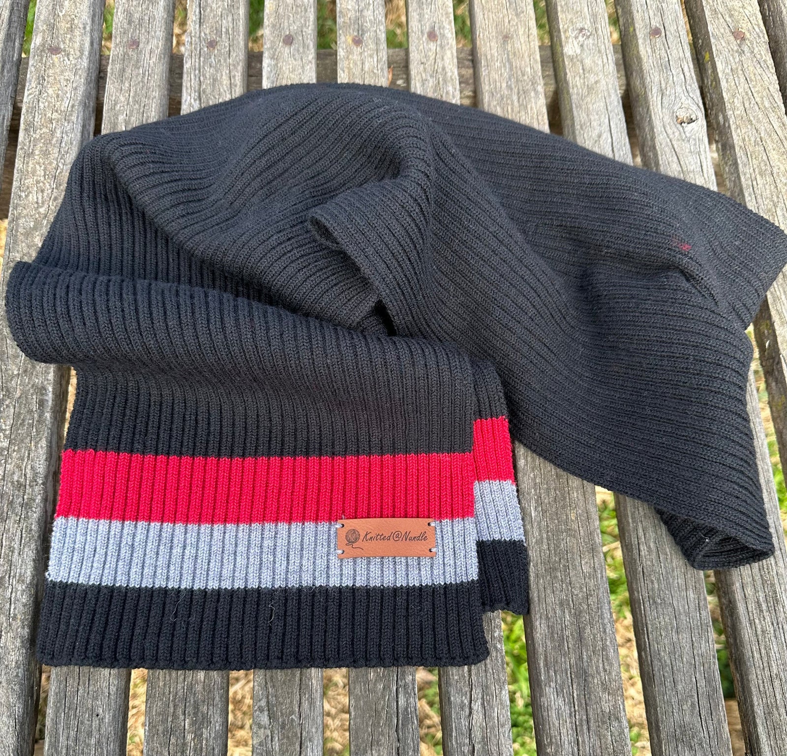 Knitted@Nundle Ribbed Scarf