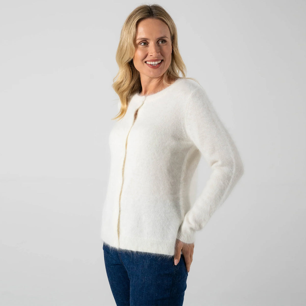 See Saw Angora Blend Button Cardigan