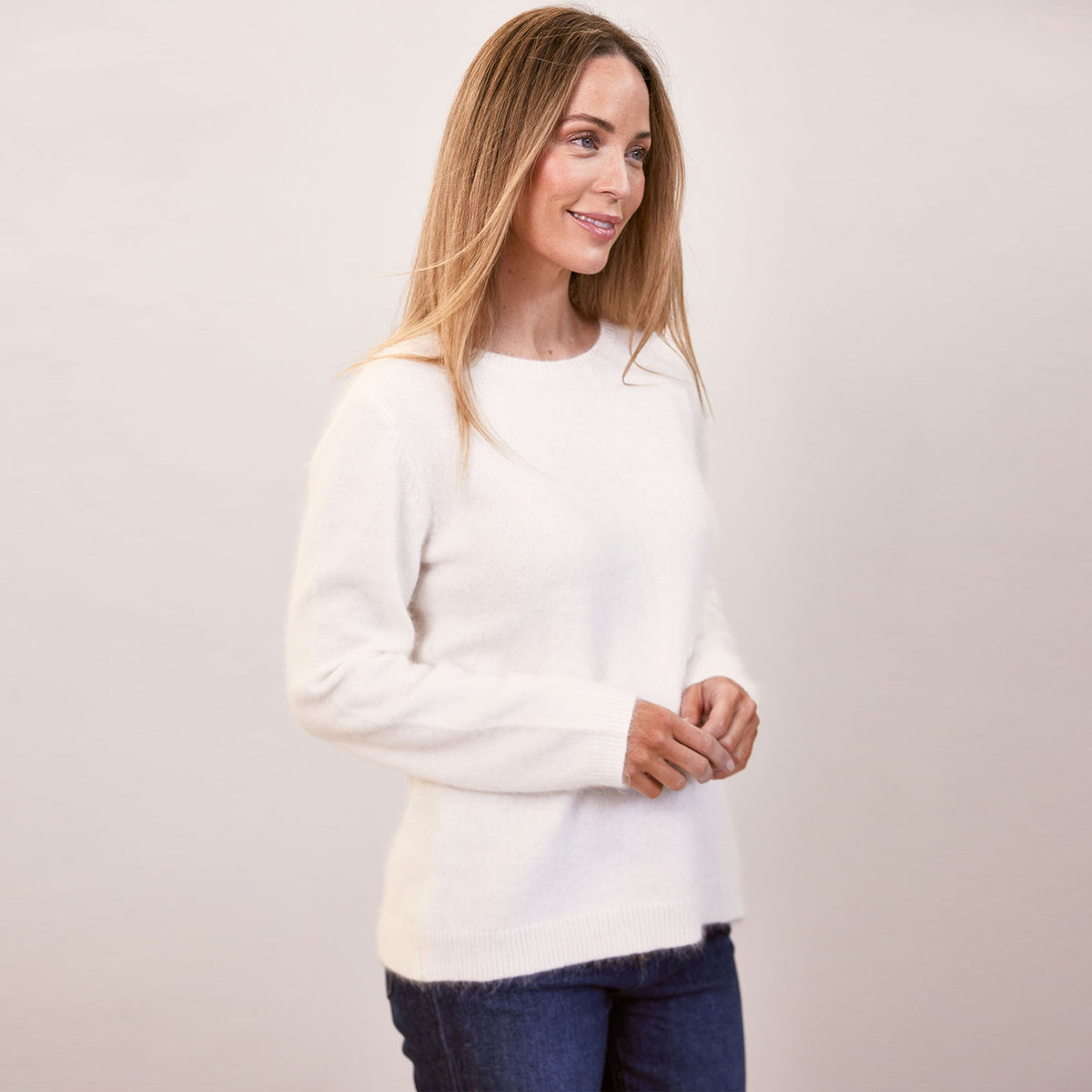 See Saw Angora Blend Crew Neck Sweater