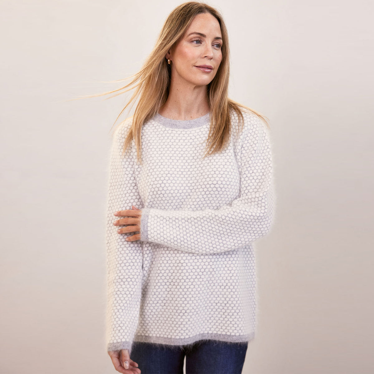 See Saw Angora Blend Spot Sweater