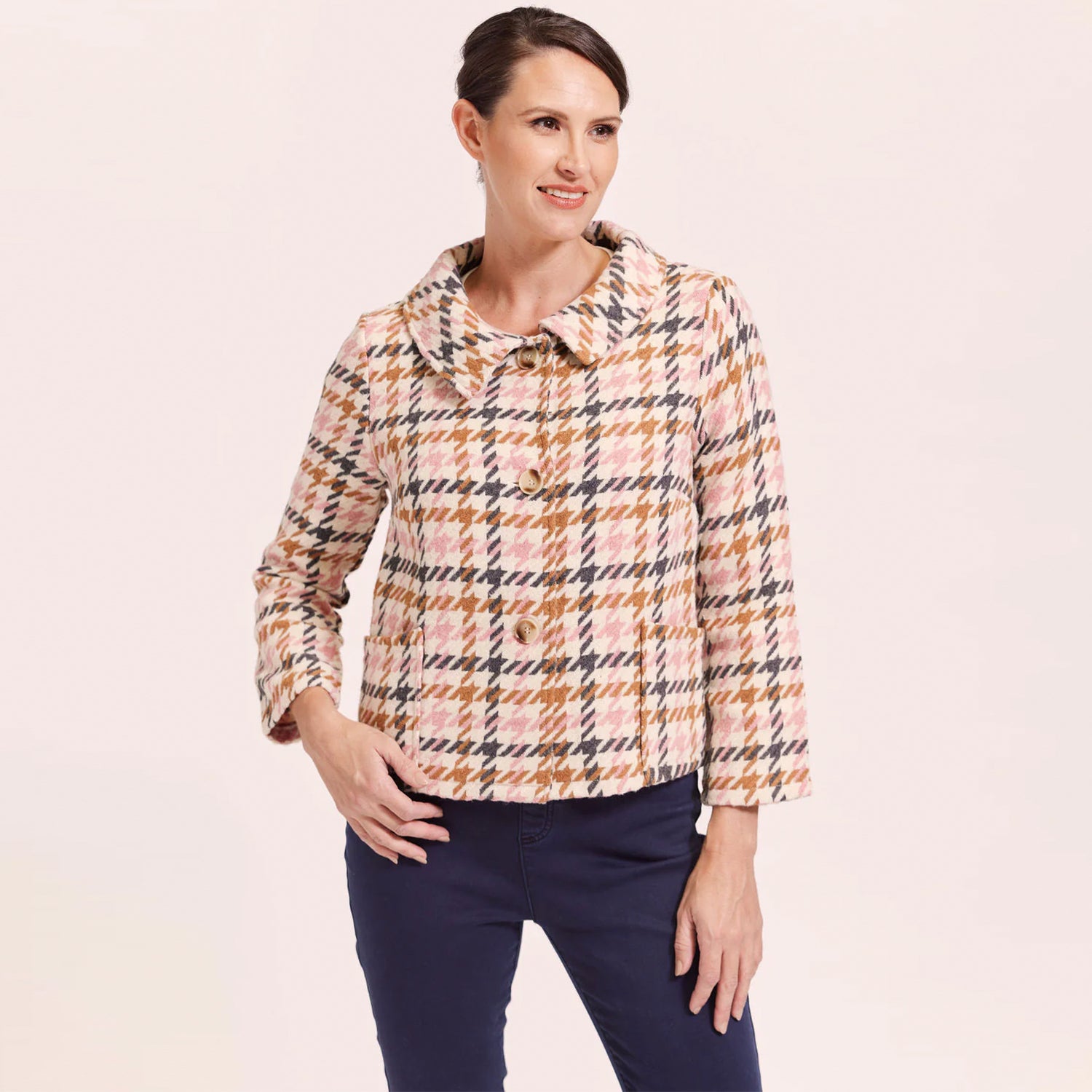 See Saw Brushed Wool Blend Audrey Collar Jacket