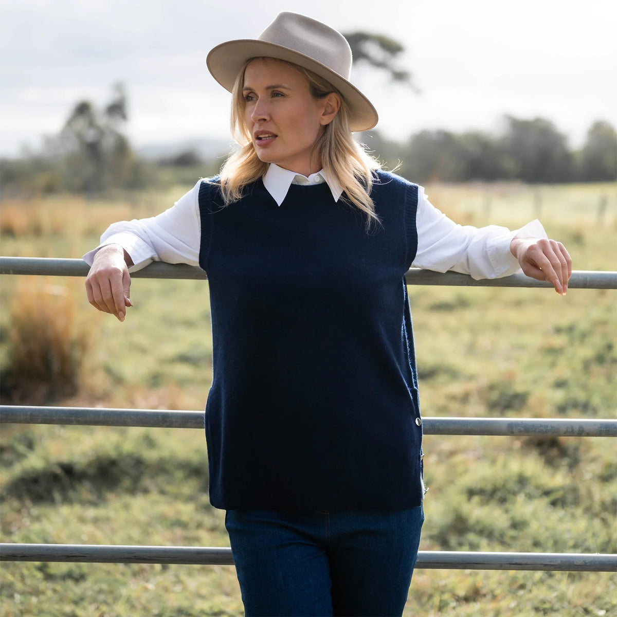 See Saw Side Button Merino Vest
