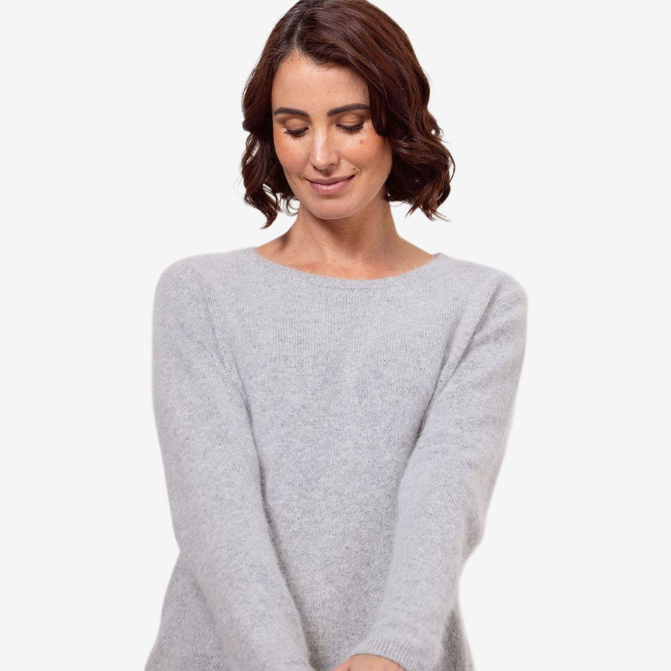 See Saw Angora Blend Crew Neck silver