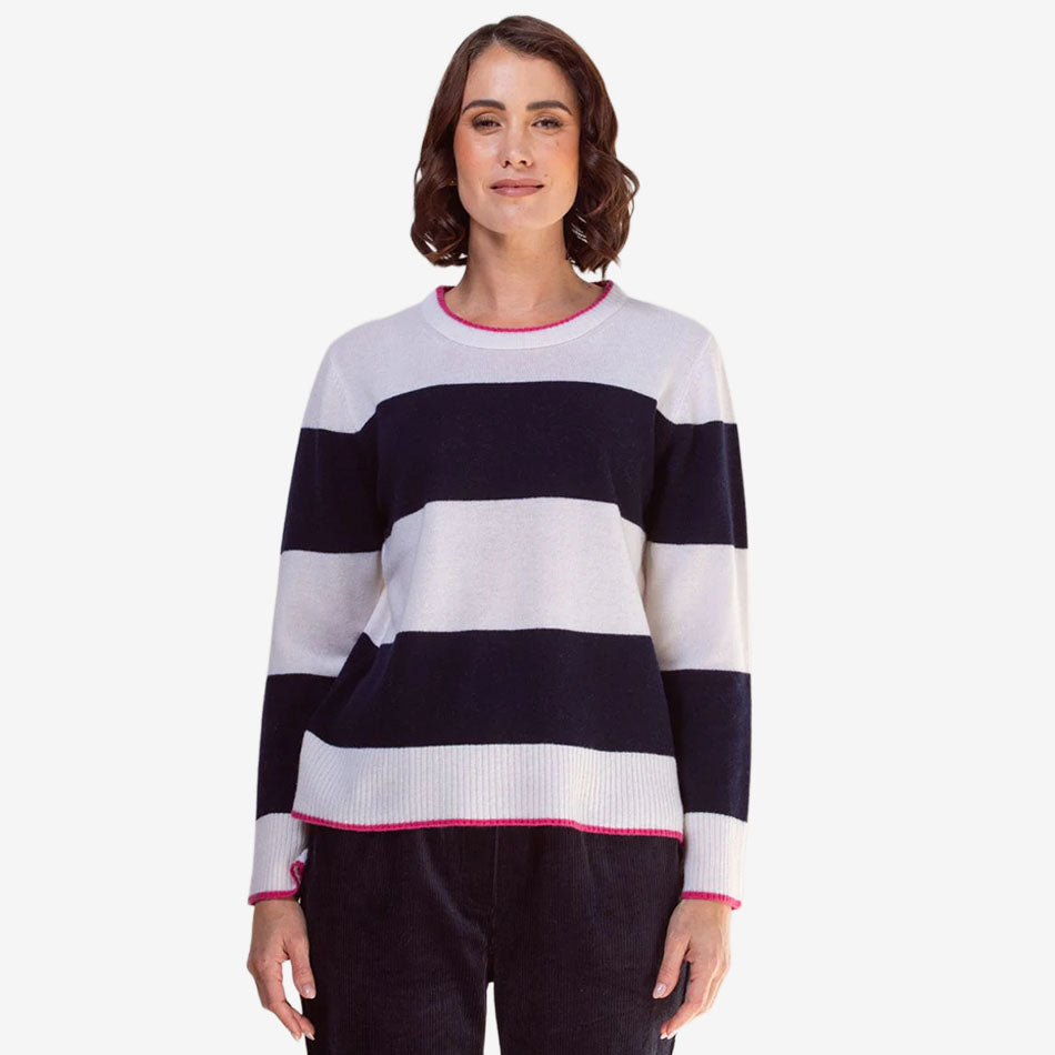 See Saw Wide Stripe Crew Neck Sweater