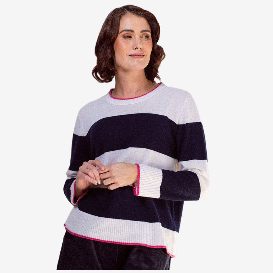 See Saw Wide Stripe Crew Neck Sweater