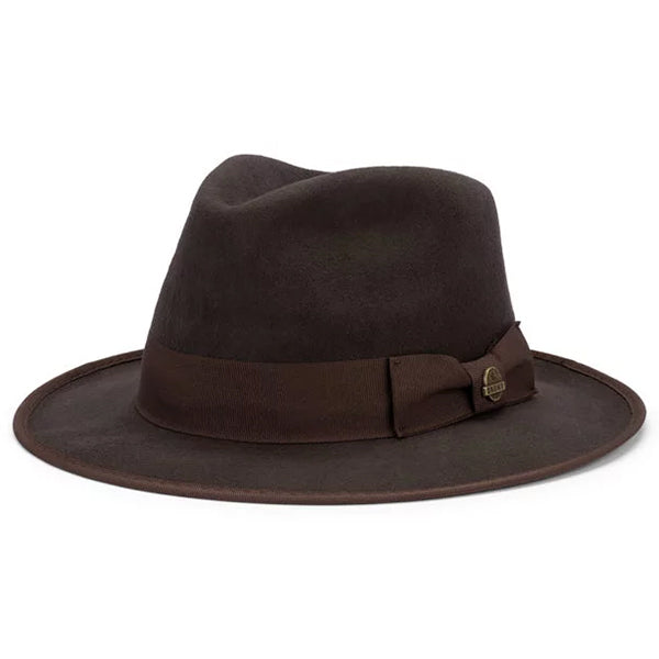 Snowy River Banjo Crushable Wool Fedora chocolate