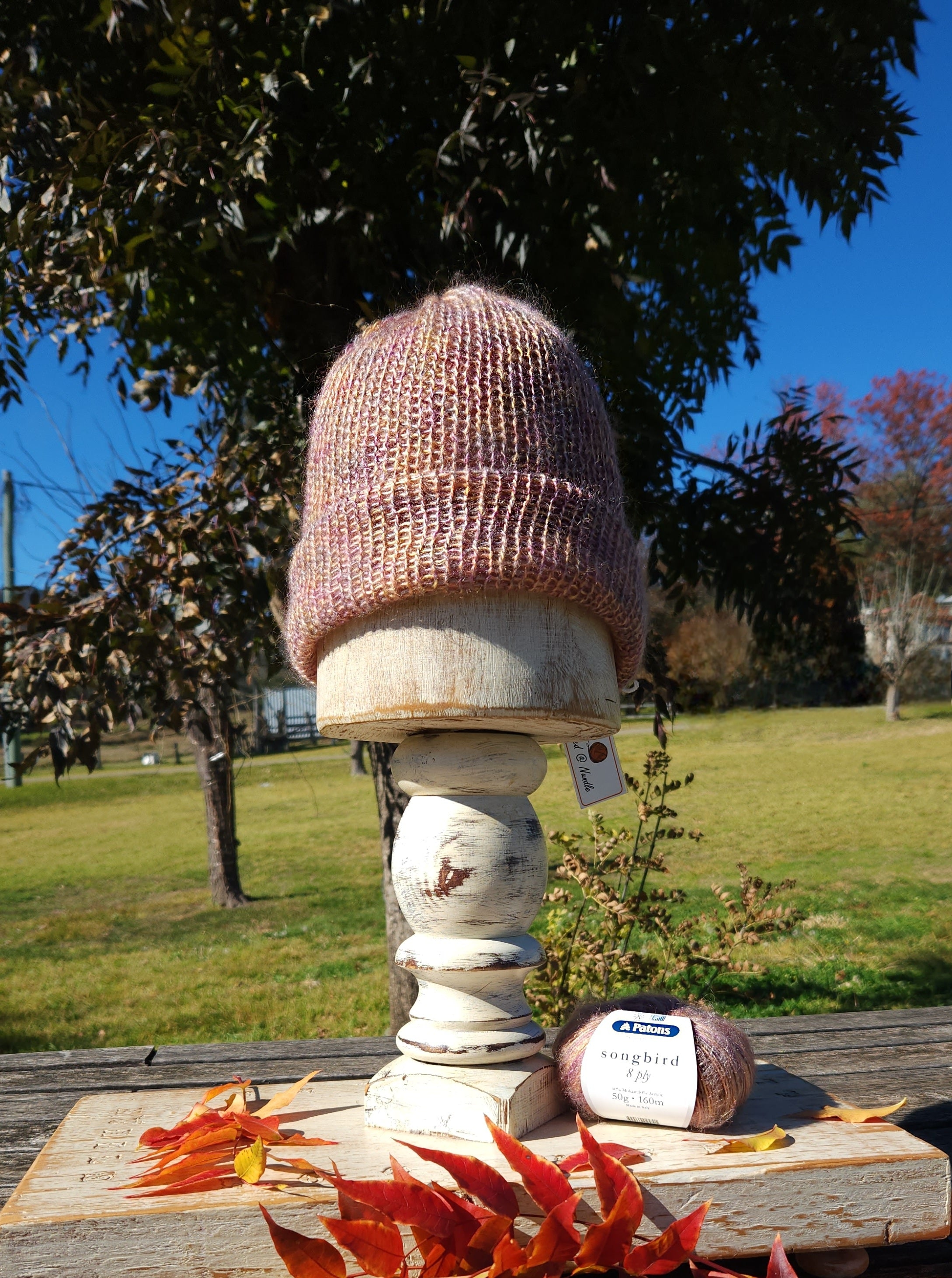Handmade Songbird Double Layer Beanie Meadow Lark