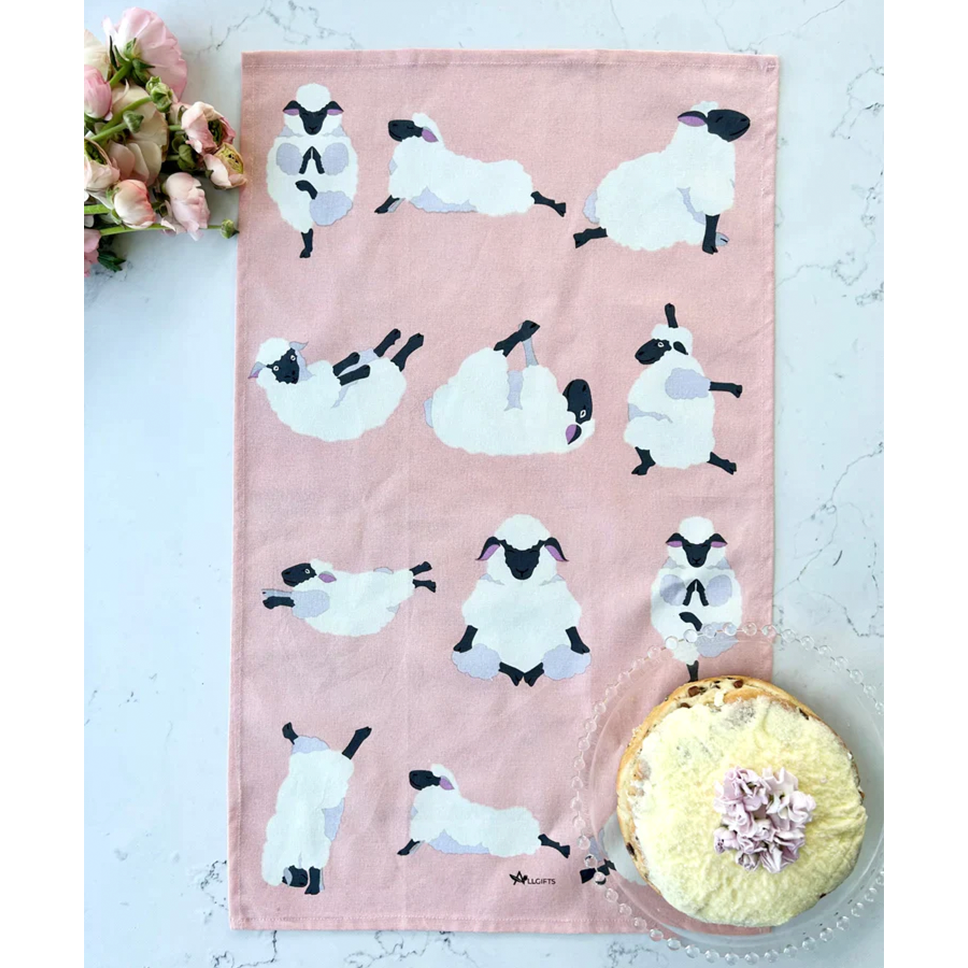 Tea Towel - Yoga Sheep