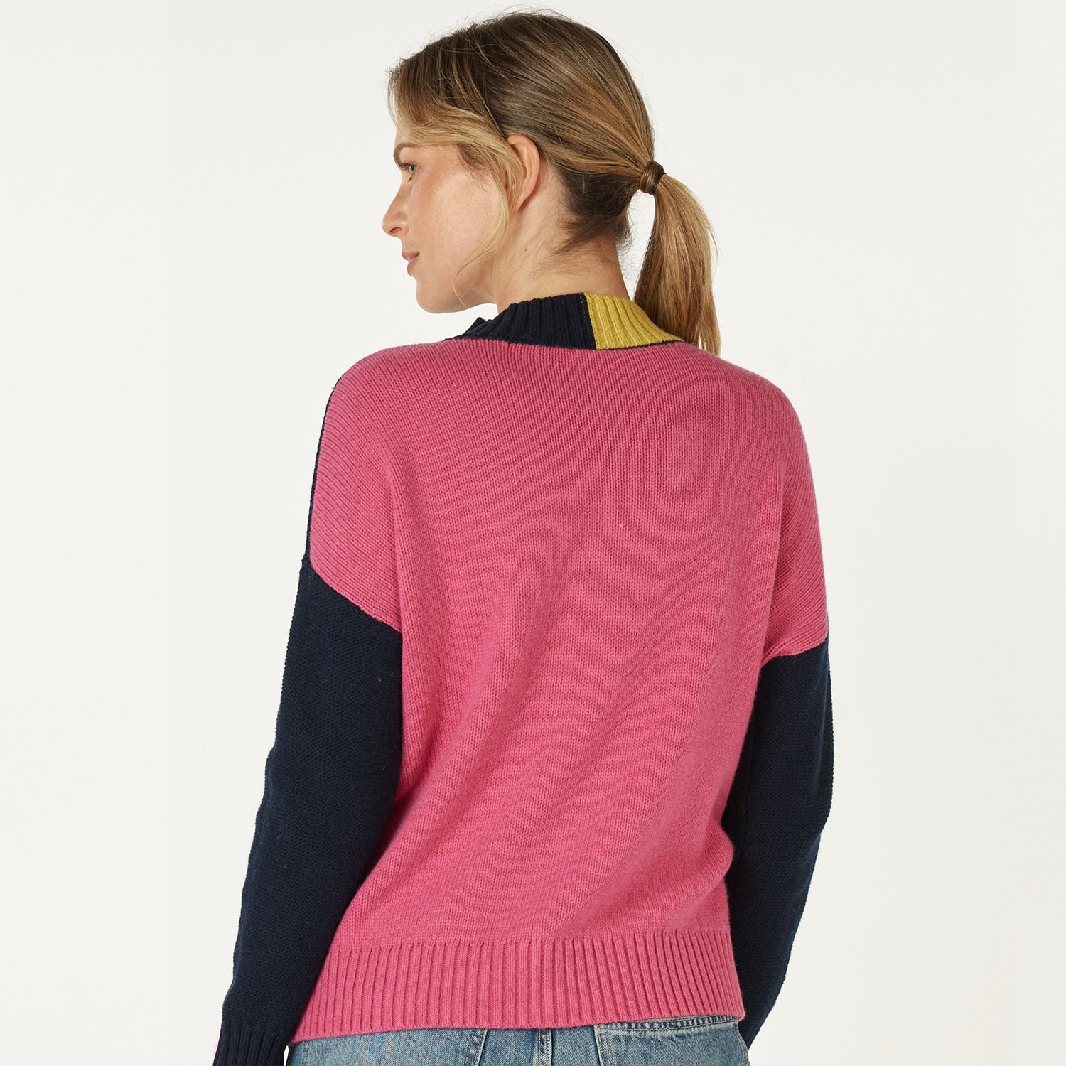 Z&P Colour Block Trim Jumper navy