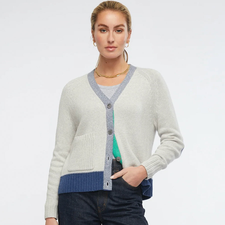 Z&P Elbow Patch Cardi - marl