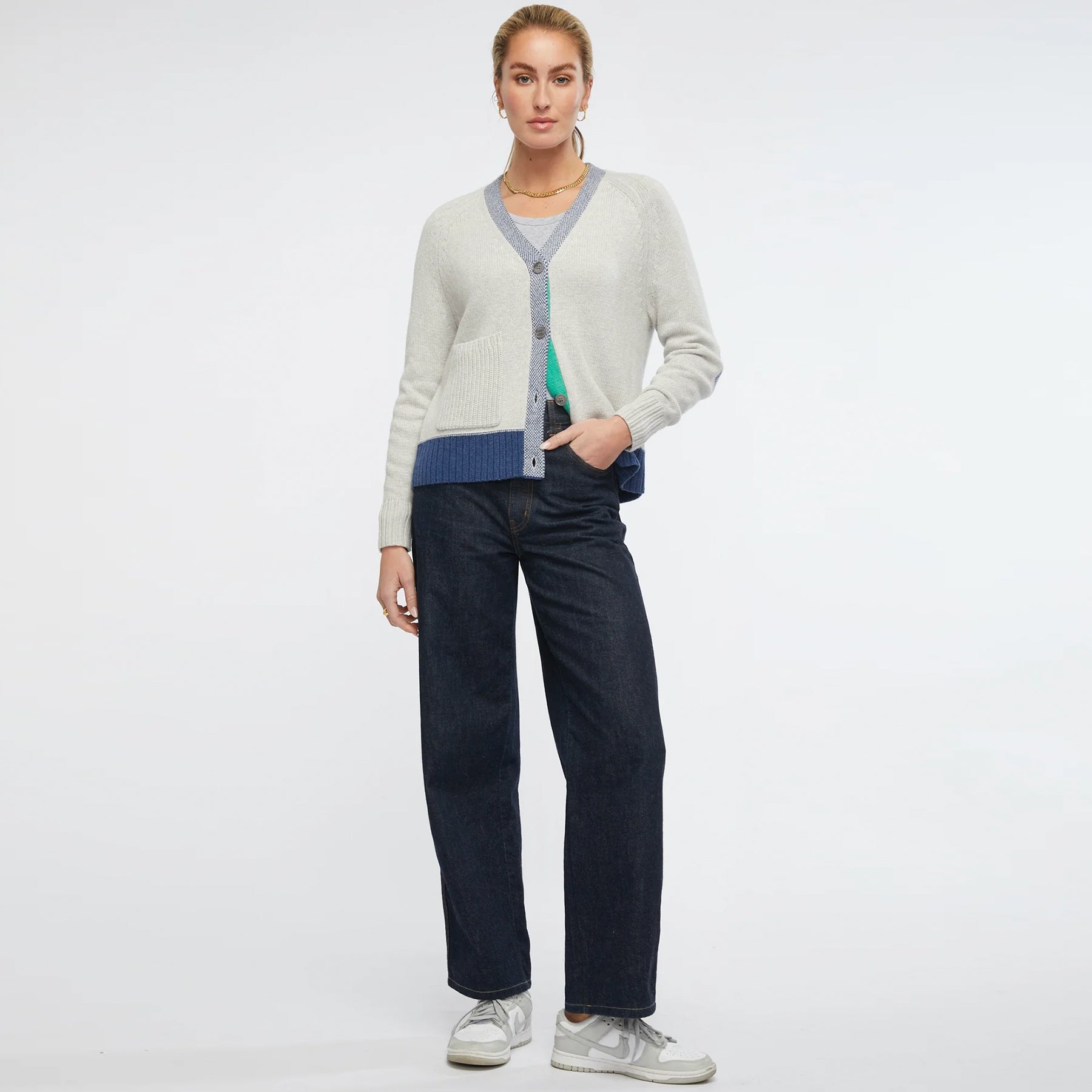 Z&P Elbow Patch Cardi - marl