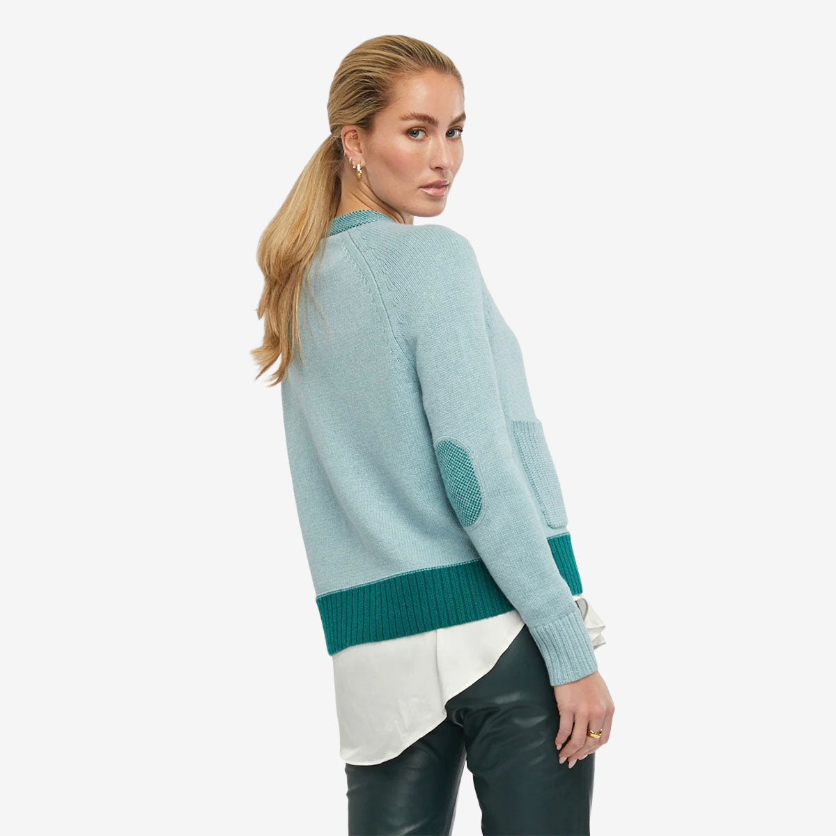 Zaket & Plover Elbow Patch Cardi seashore