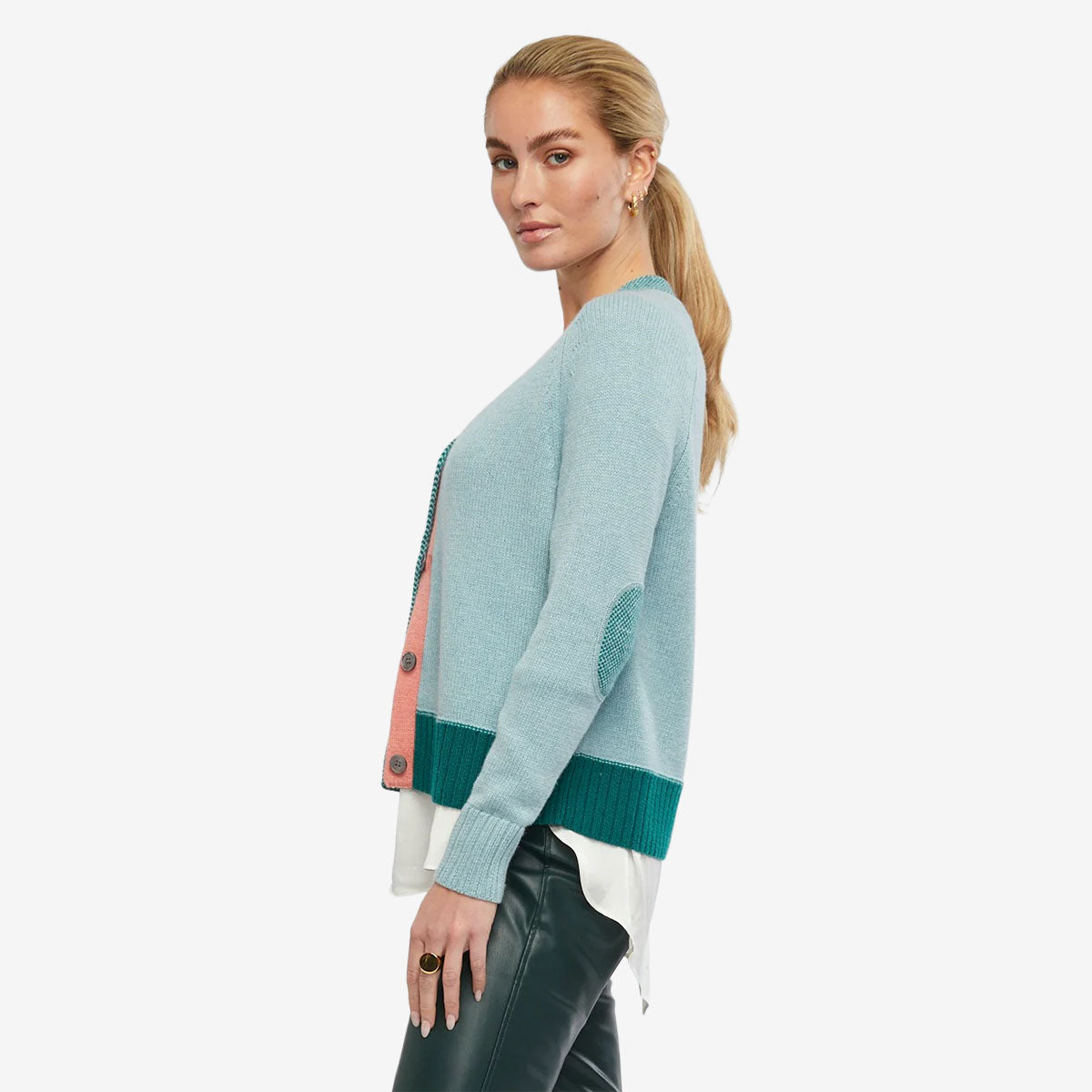 Zaket & Plover Elbow Patch Cardi seashore