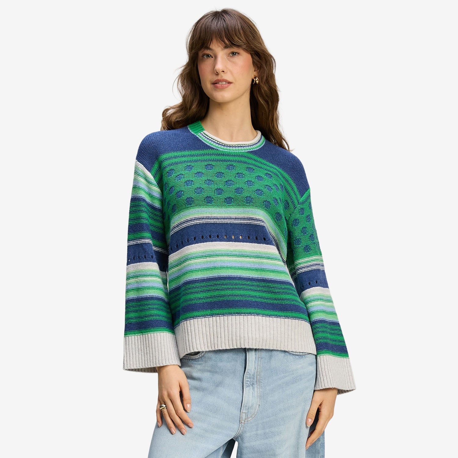 Z&P Stripe Pop Jumper parsley