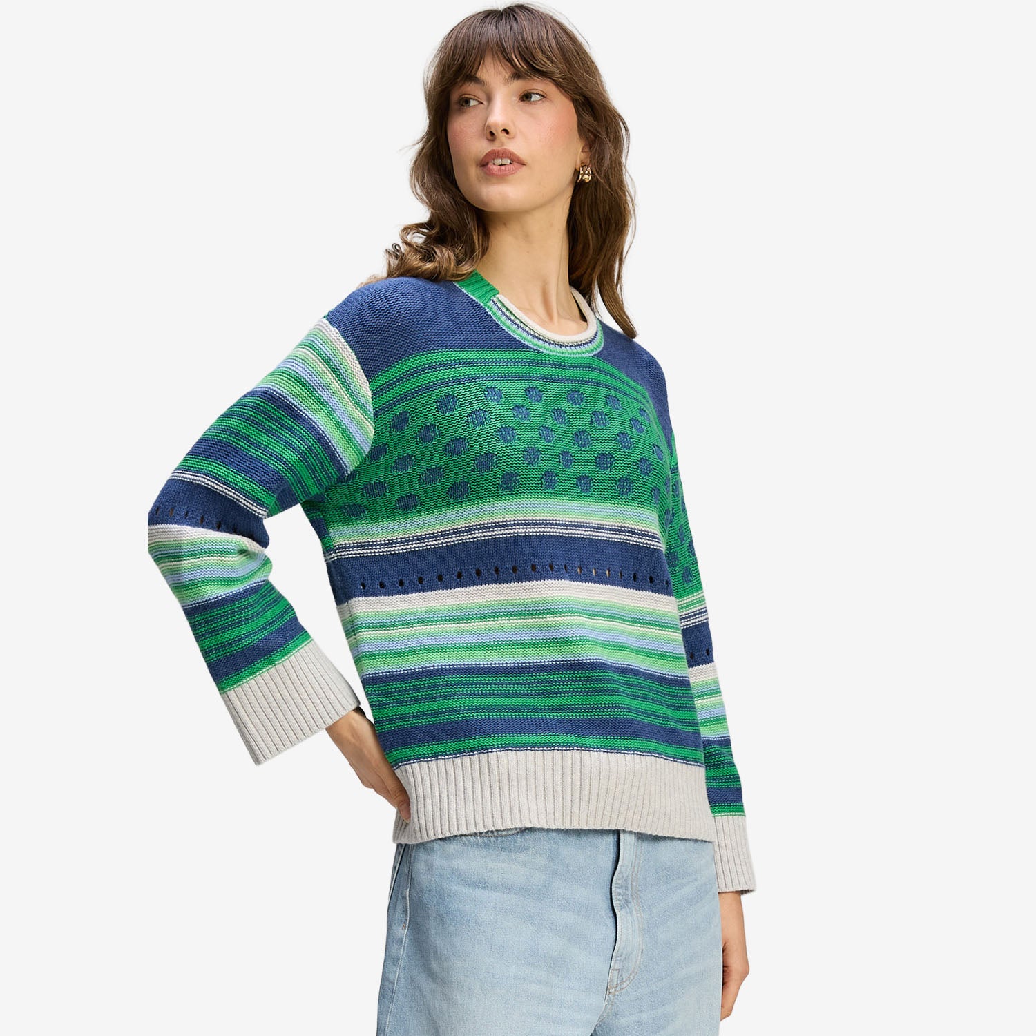 Z&P Stripe Pop Jumper parsley