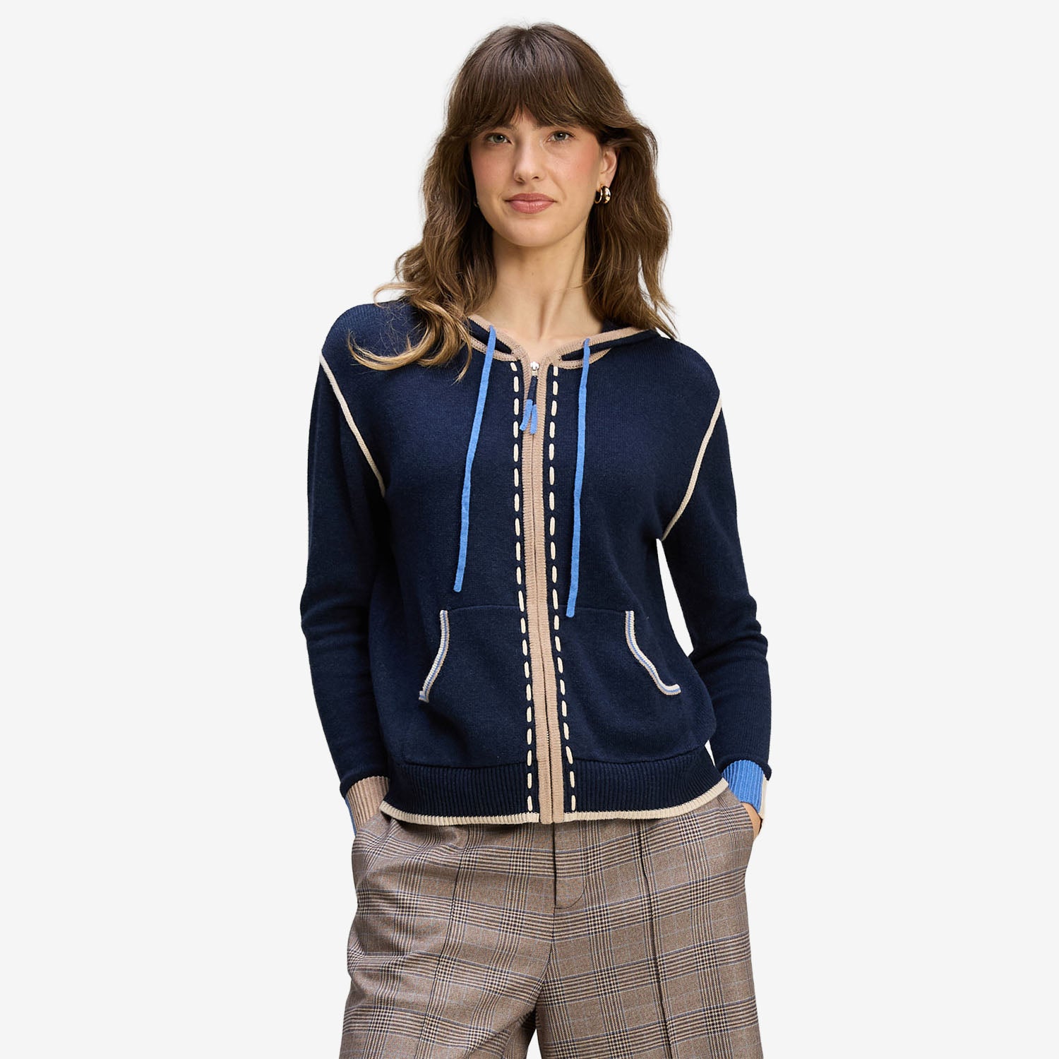 Zaket & Plover Threaded Hoodie dark denim