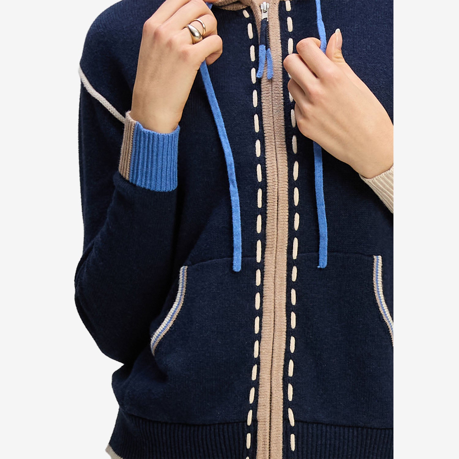 Zaket & Plover Threaded Hoodie dark denim