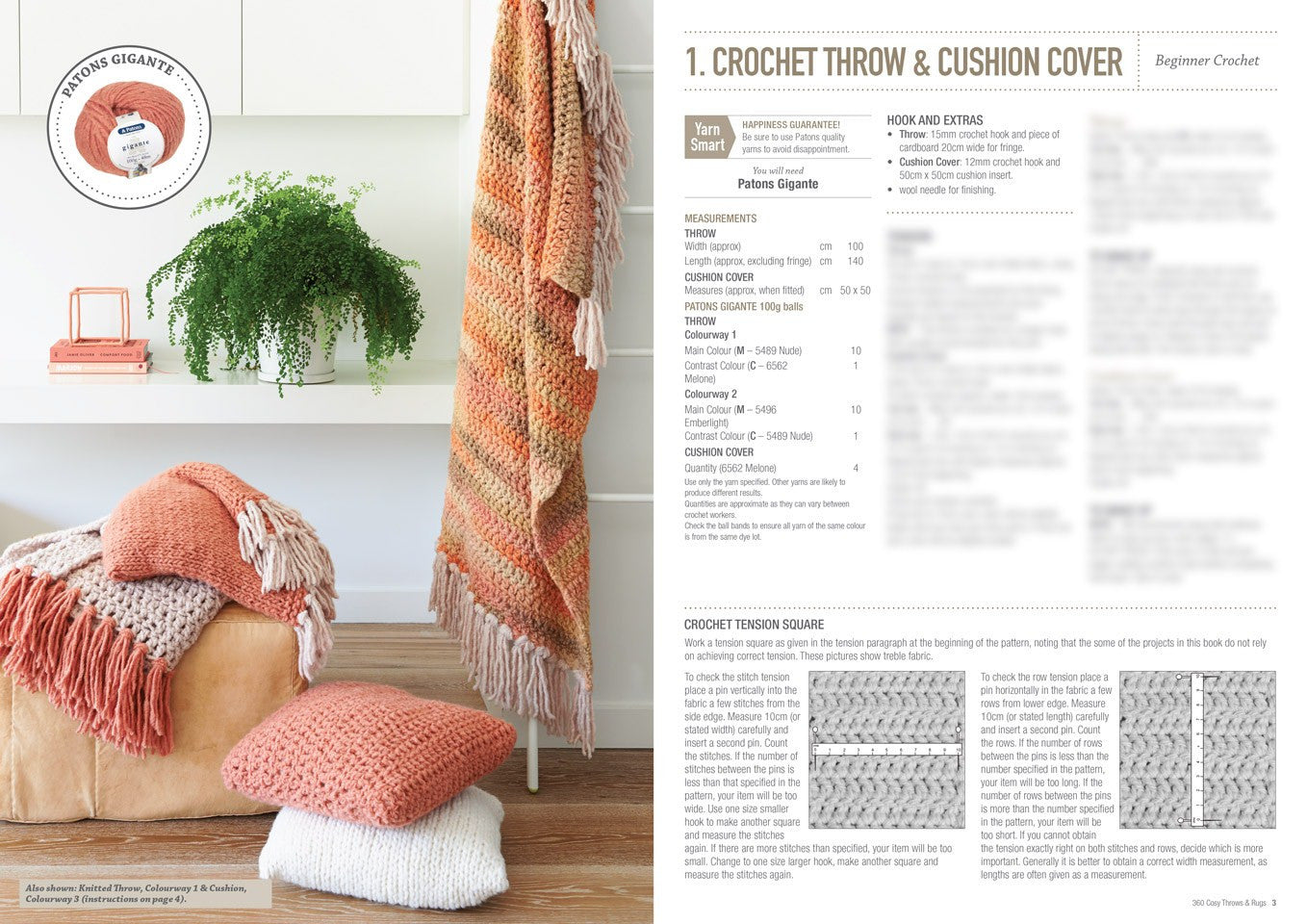 Patons Cosy Throws & Rugs BK360