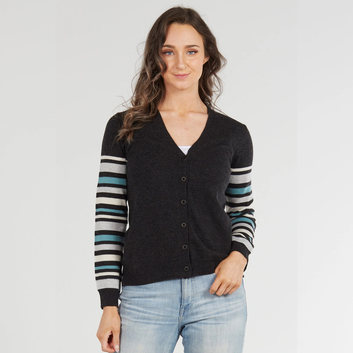 Bridge & Lord Stripe Sleeve Cardi